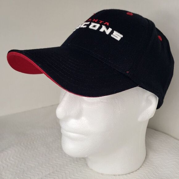 NFL Team Apparel Hat Atlanta Falcons Adult Size Black Fitted Cap Spell Out‎ - Picture 2 of 14
